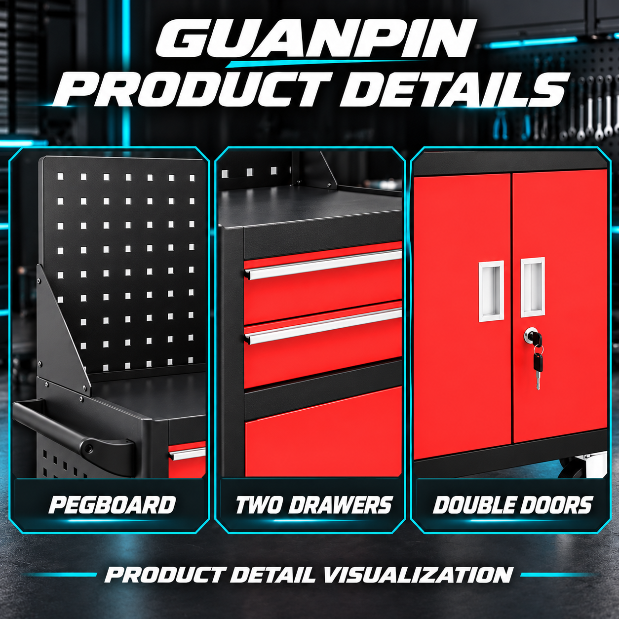 Two Drawer Steel Tool Trolley - Image 4