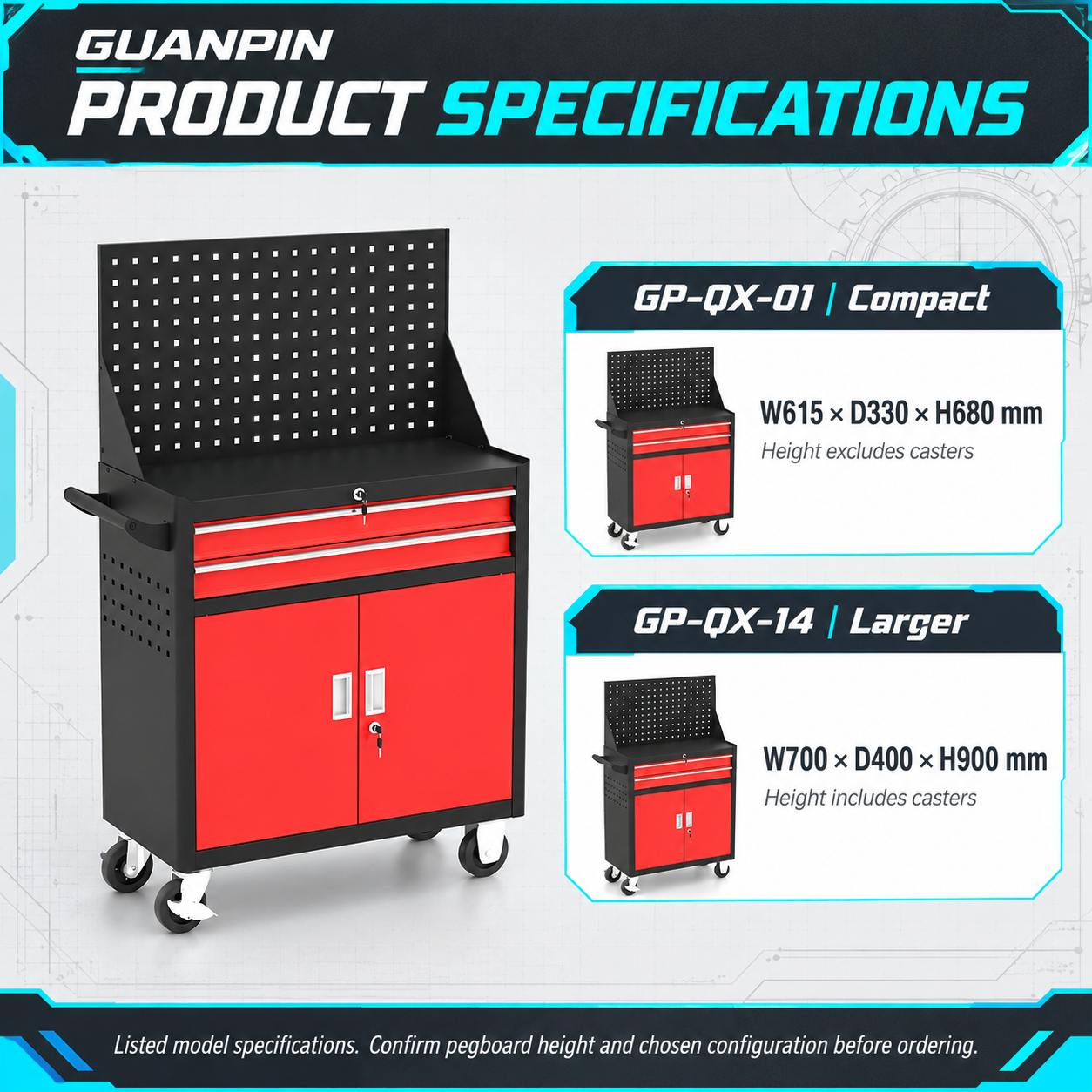 Two Drawer Steel Tool Trolley - Image 2