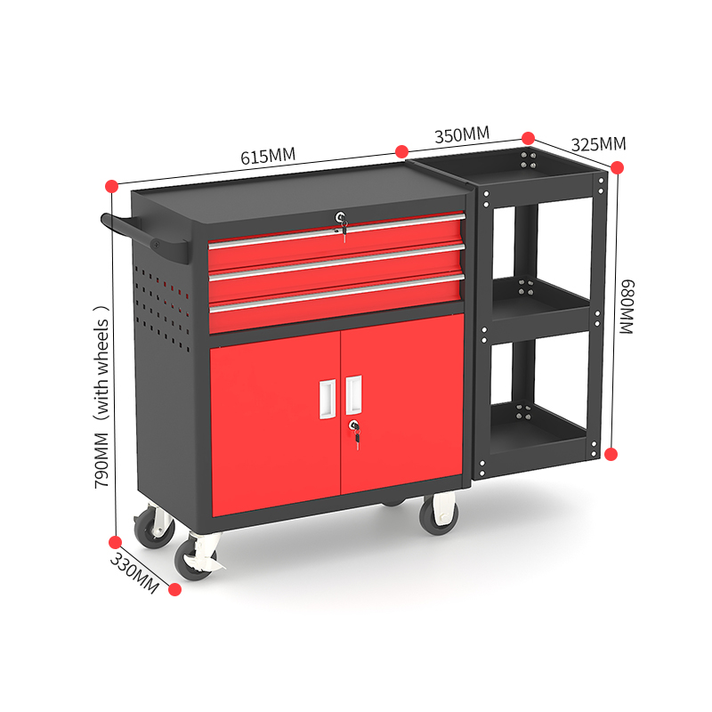 Three Drawer Steel Tool Trolley - Image 5