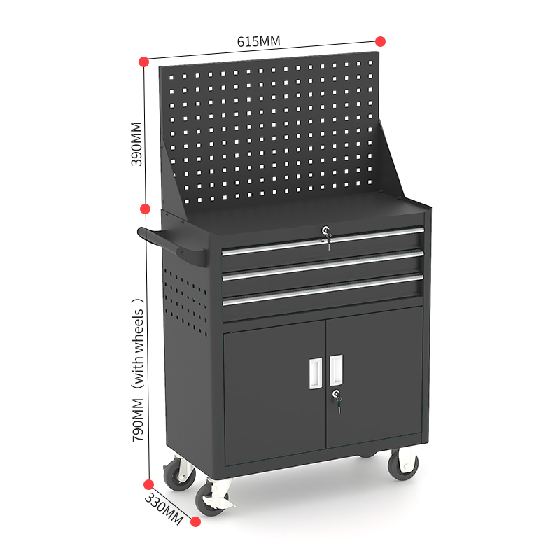 Three Drawer Steel Tool Trolley - Image 4