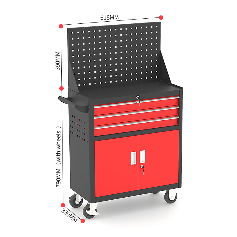 Three Drawer Steel Tool Trolley - Image 3