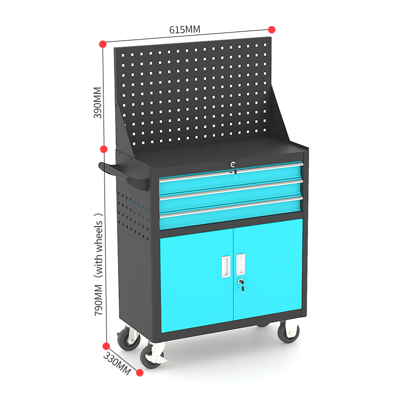 Three Drawer Steel Tool Trolley - Image 2