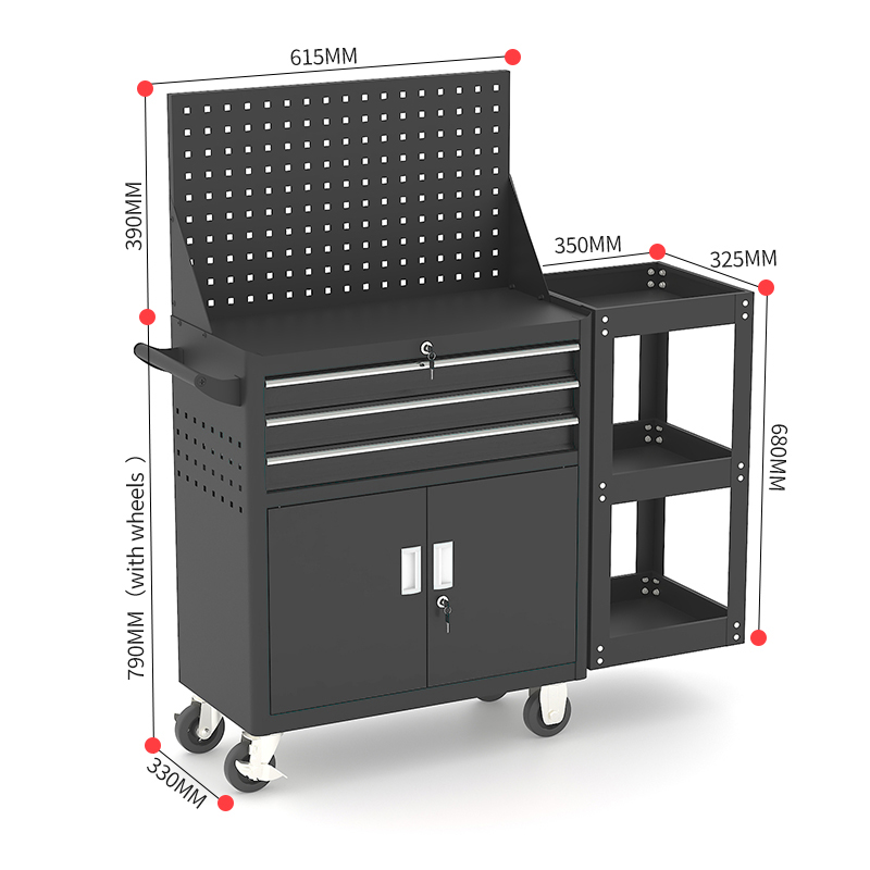 Three Drawer Steel Tool Trolley - Image 10