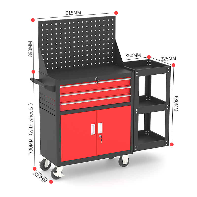 Three Drawer Steel Tool Trolley - Image 8