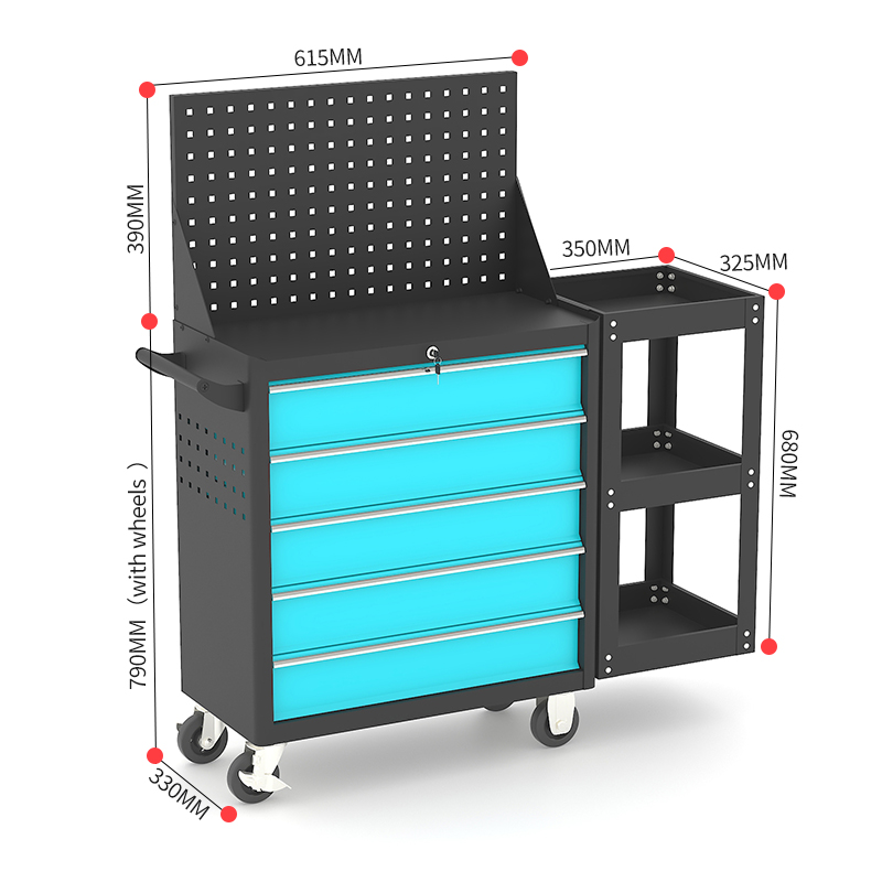 Five Drawer Tool Trolley - Image 8