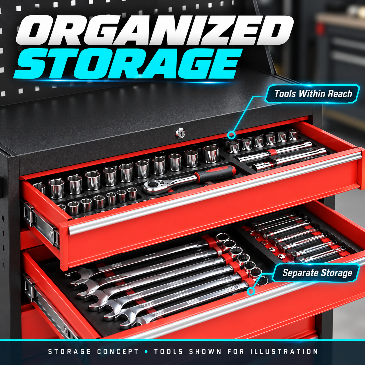 Seven Drawer Tool Trolley - Image 3