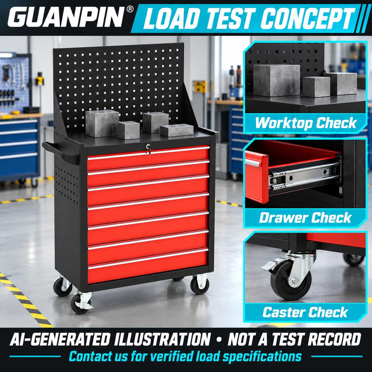 Seven Drawer Tool Trolley - Image 6