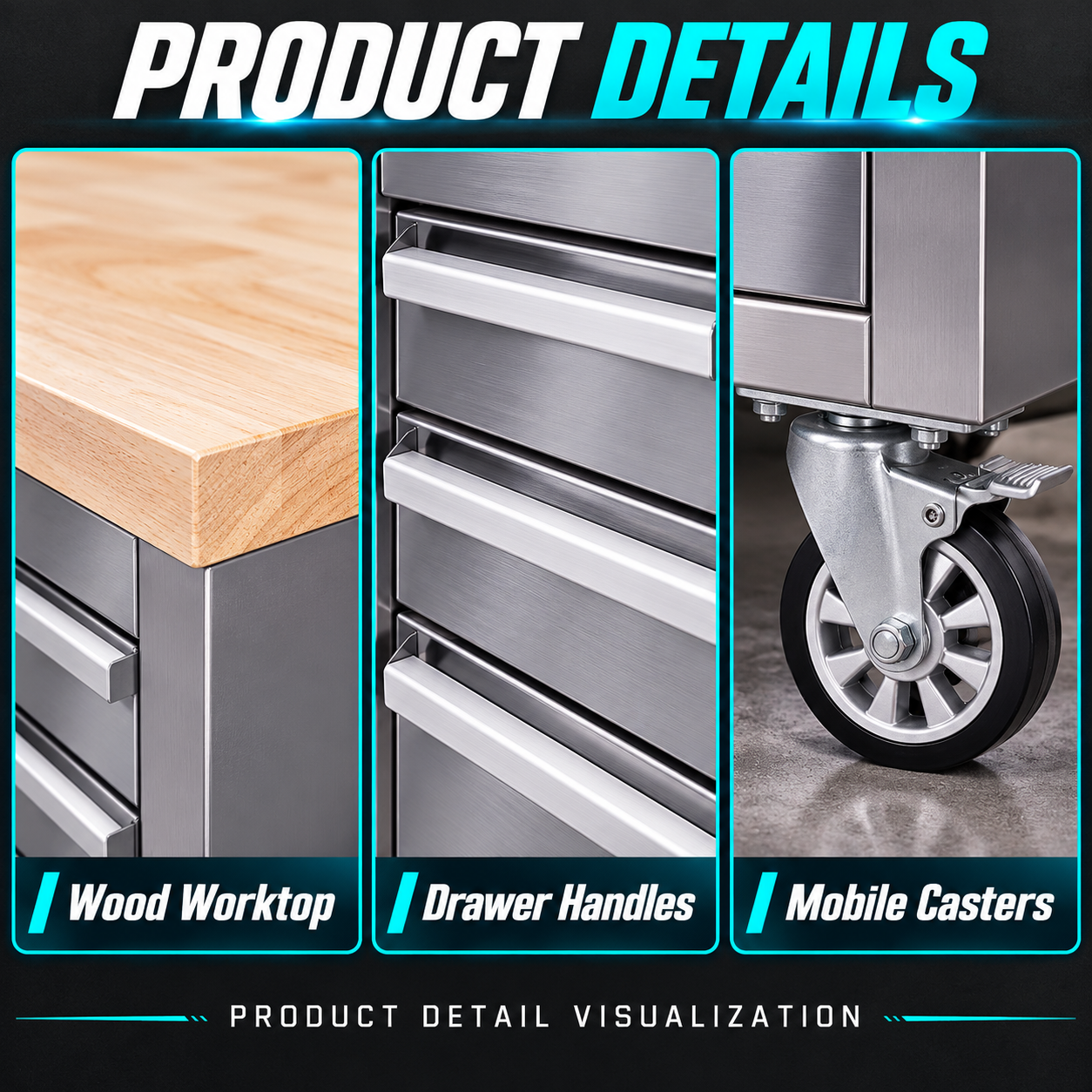 Stainless Steel Tool Cart - Image 5