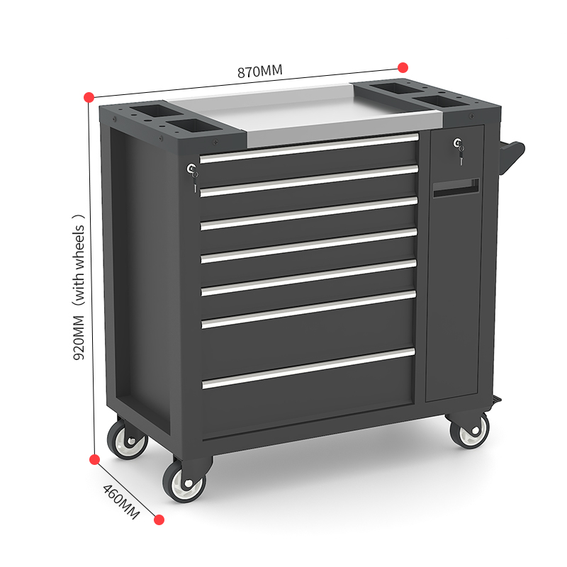 Seven &Side Drawer Tool Trolley - Image 2