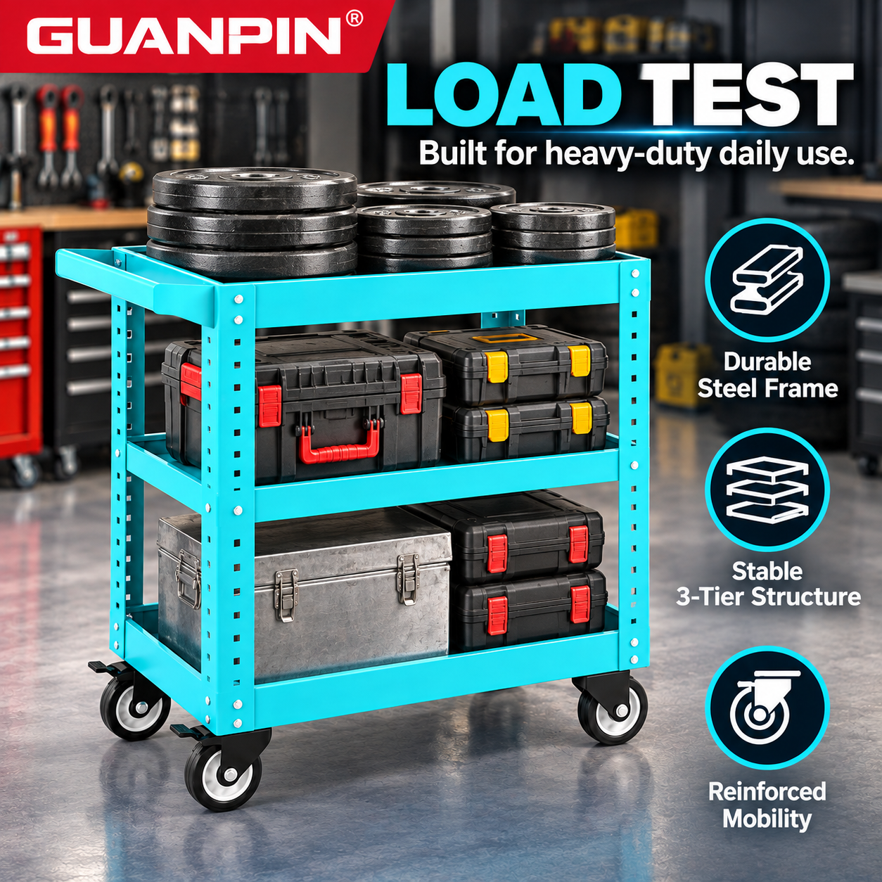 Three-Tier Tool Trolley - Image 3