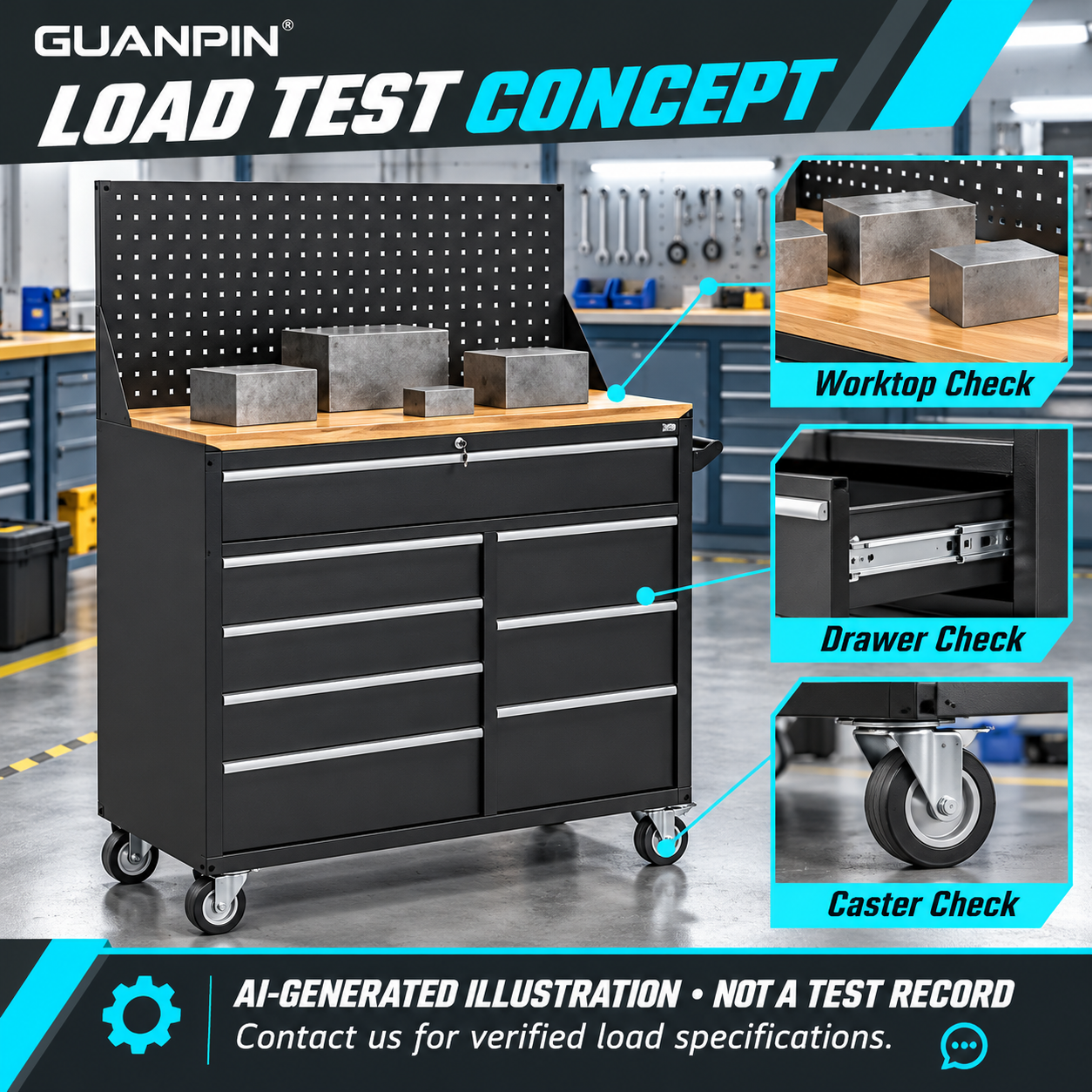 Eight Drawer Tool Trolley - Image 6