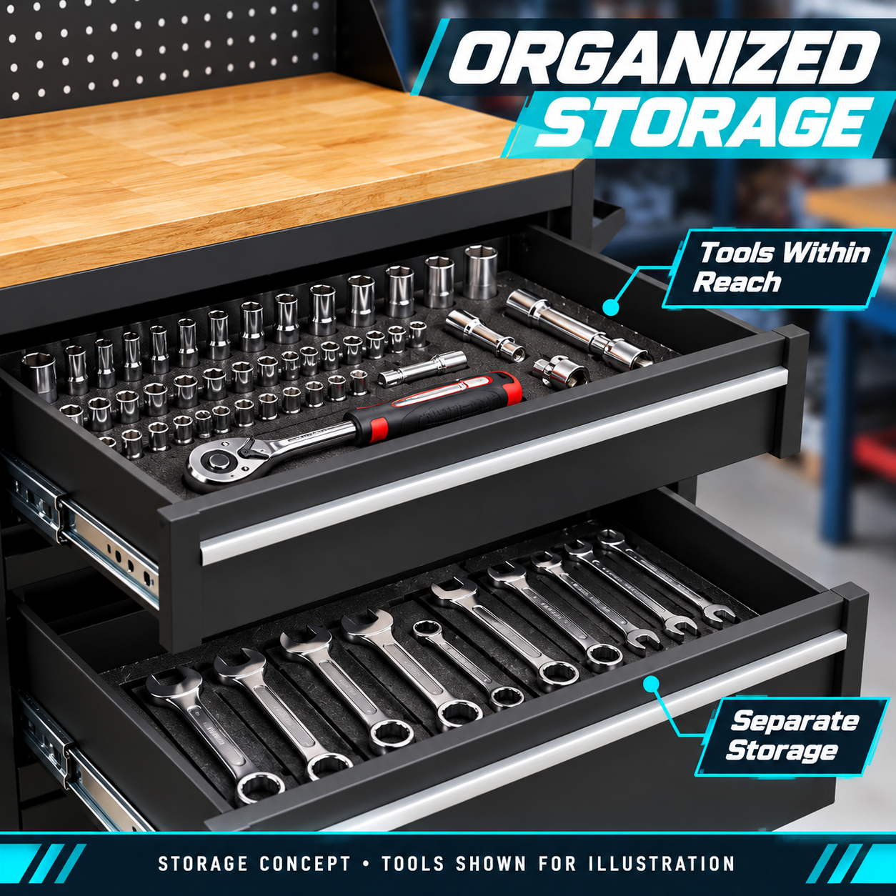Eight Drawer Tool Trolley - Image 9