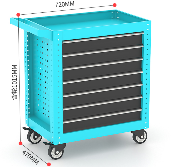 Knock Down 7 Drawer Tool Trolley